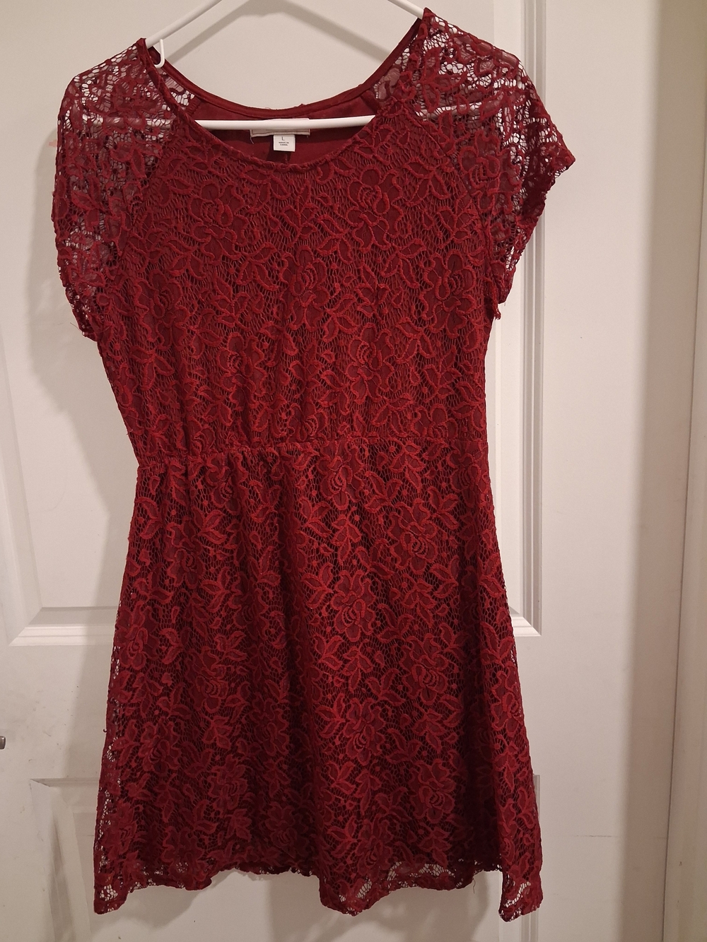 Adam Levine Collection Burgundy Lace Skater Dress